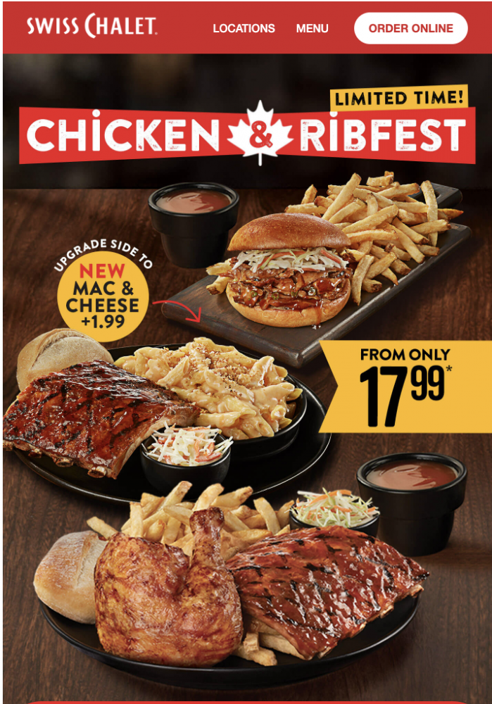 Swiss Chalet Canada Promotions: Swiss Chalet Chicken & Ribfest is BACK!